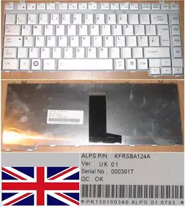 CLAVIER QWERTY UK TOSHIBA A200 A210 M200 M206, KFRSBA124A , PK130180340 GRIS - Picture 1 of 1