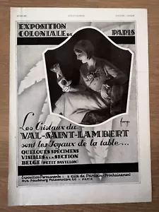 Val Saint Lambert, 1931 PARIS COLONIAL EXHIBITION 1931 - Vintage French ad 2924 - Bild 1 von 1