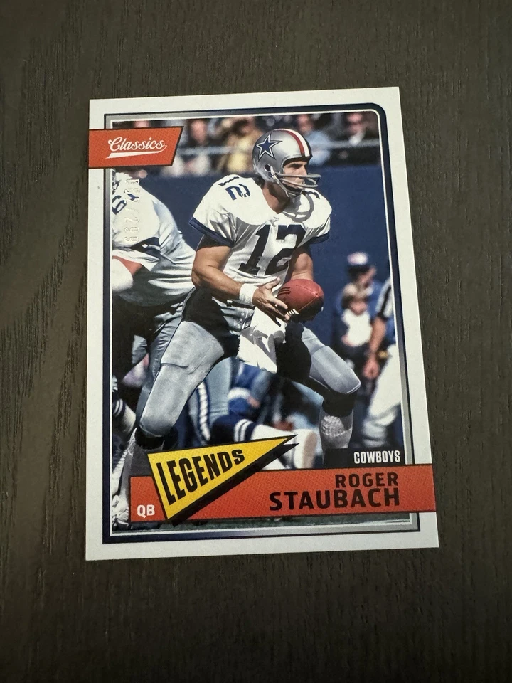2018 Panini Classics Legends Red Back Parallel /299 #193 ROGER STAUBACH Card HOF - Image 1 of 3