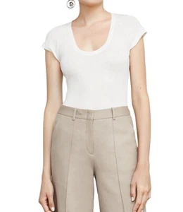 NEU Bcbg MaxAzria Lex T-Shirt Kurzarm Strick weiß Oberteil Größe wählbar - Bild 1 von 6