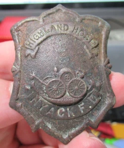 Rare 1800's Antique Medal, Highland Hose Fire Department, Nyack NY - Picture 1 of 4
