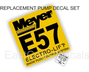 2 Snow Plow decals Mini Torque + Meyer E57 Pump E-57 YL - Picture 1 of 1