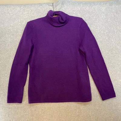 Lord & Taylor Cashmere Womens M Purple Turtleneck Sweater Luxury Cashmere - Image 1 of 4