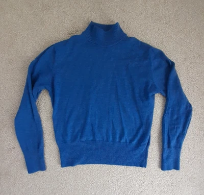 Vintage Womens Blue Turtle Neck Sweater Size 38 Virgin Wool Modal Polyamide - Image 1 of 3