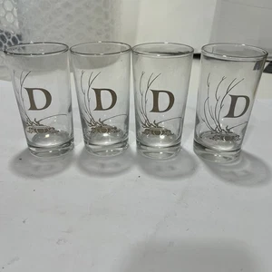VTG "D" Initial Monogram Set Of 4,Old Fashion Glasses, Mid Century Style - Picture 1 of 4