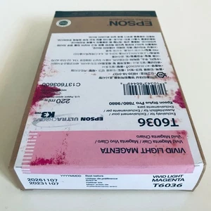 11/2026 Genuine Epson T6036 Vivid Light Magenta Ink Stylus Pro 7880 9880 OEM - Picture 1 of 3