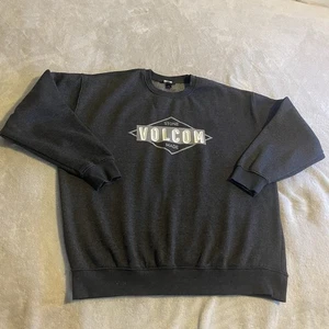Volcom Sweater Men XL Gray Skateboard Crew Neck Pullover Sweatshirt Gym Workout - Picture 1 of 8