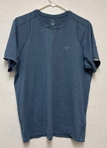Arcteryx  Men’s Cormac Crew Short Sleeve Blue Polyester Performance Tshirt Sz M - Picture 1 of 8