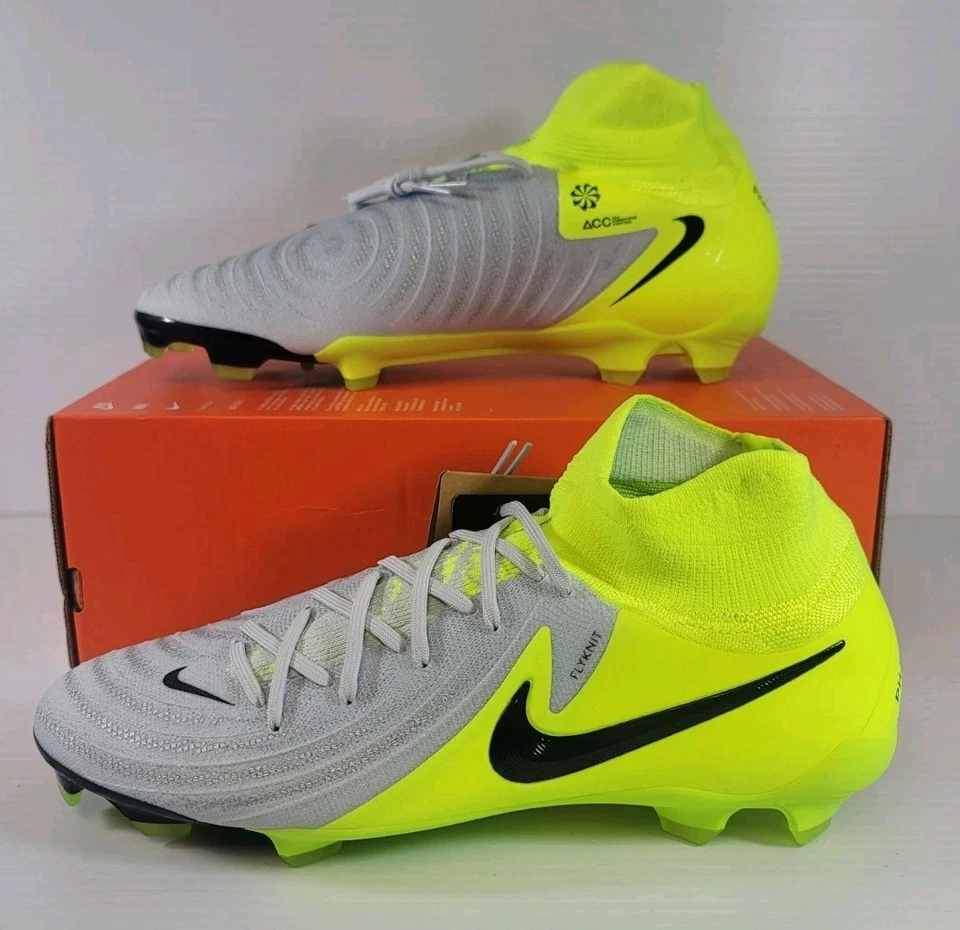 Nike Phantom Luna II Pro FG Mtlc Silver Black Volt FJ2575-003 Size 9