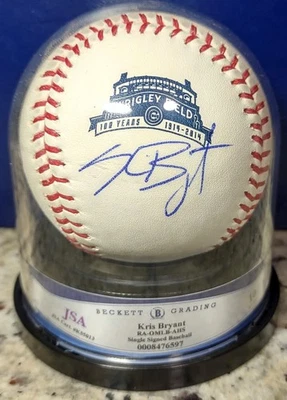Kris Bryant Wrigley Field 100th Anniversary Signed Baseball JSA Beckett GEM 10! - Image 1 of 3