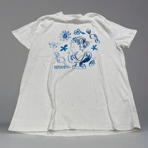 Abercrombie Kids Girls T Shirt Graphic White W Blue Stitching 13/14 - Picture 1 of 3
