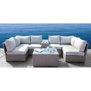 Chelsea Grey Wicker 8-piece Sectional Outdoor Sofa Set Mixed Grey 8-Piece Sets - Picture 1 of 5