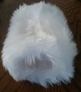 Vintage Style, White, Faux Fur, Hand Muff Lined 12" X 9" - Picture 1 of 1