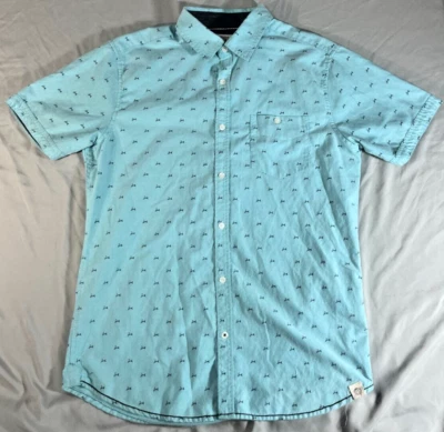 Free Planet Adult Man Size Large Button Up Casual Short Sleeve Shirt - Image 1 of 4