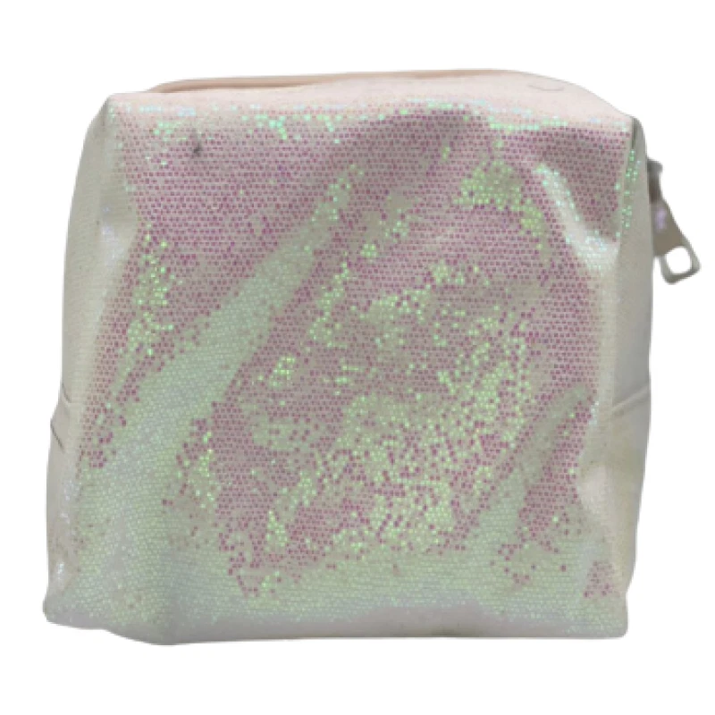 White Glitter Makeup Bag - Image 1 of 2