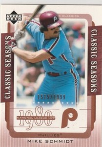 2005 Upper Deck Classics Classic Seasons #CS-MS Mike Schmidt #/1999 048-F