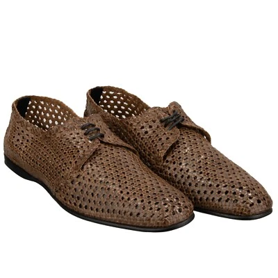 Zapatos Derby Dolce & Gabbana Cuero Tejido Red FLORIO Marrón 44 UK 10 US 11 Foto 1 de 4