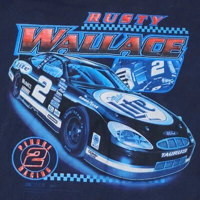 Camiseta Negra De Colección Rusty Wallace Night Train Chase Authentics NASCAR XL Rara Foto 1 de 4