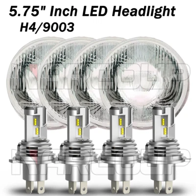 4PCS 5 3/4" 5.75inch LED Headlights HI/LO Beam For Peterbilt 349 359 - Изображение 1 из 4