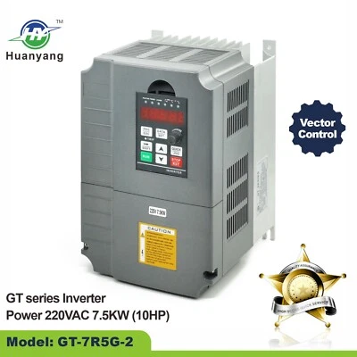 Huanyang VFD 220V 10HP 7.5kW 34A Vector Control Variable Frequency Drive CNC