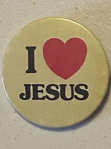I LOVE JESUS Button Christian Pin Pinback 2 1/4" Badge Religious - Picture 1 of 6