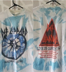 vintage 1990s Def Leppard classic rock band Adrenalize XL TSHIRT TIE DYE 93 - Picture 1 of 5