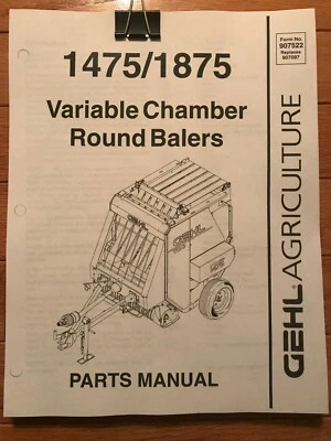 Gehl  1475 1875  Variable Chamber Round Balers  PARTS MANUAL  - Image 1 of 4