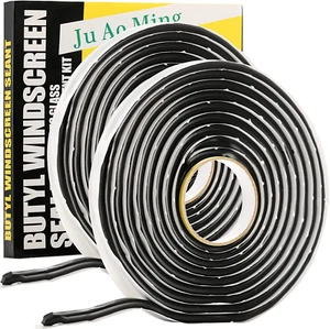 2 Pack Butyl Seal Tape, 3/8 X 30 Feet Black Rubber Sealant Tape, Leak Proof Put - Picture 1 of 11