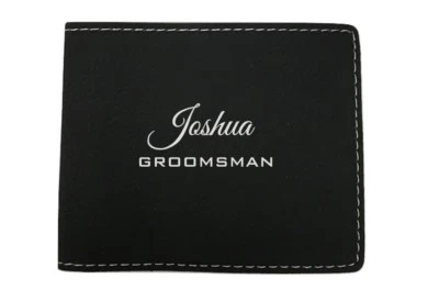 Персонализированный мужской бумажник, черный складного, жених подарок, отцов день подарок, складного - Изображение 1 из 4