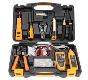 15 Piece Network Installation Tool Kit – Includes LAN Tester, RJ11/45 Crimper - Picture 1 of 9