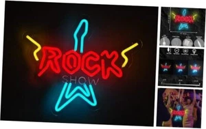 Rock Guitar Neon Sign LED Neon Light Sign for Bar Live Music Beer Music Studio - Picture 1 of 7