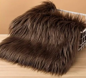 Faux Fur Fabric Squares Dark Brown 10"x20" DIY Sewing for Crafts Costumes - Picture 1 of 6
