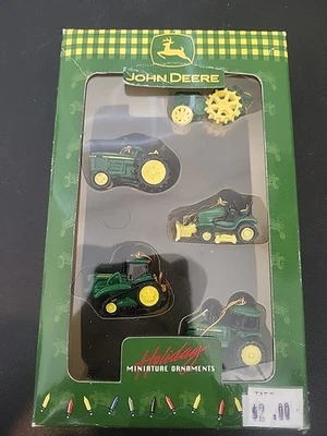 John Deere Juego de 5 Miniatura Adornos de Navidad Tractores Cortacésped Enesco Foto 1 de 4