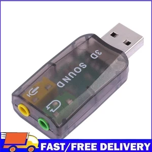 USB Sound Card 5.1 CH 3D Audio Adapter for Desktop Laptop Notebook Computer - Zdjęcie 1 z 11