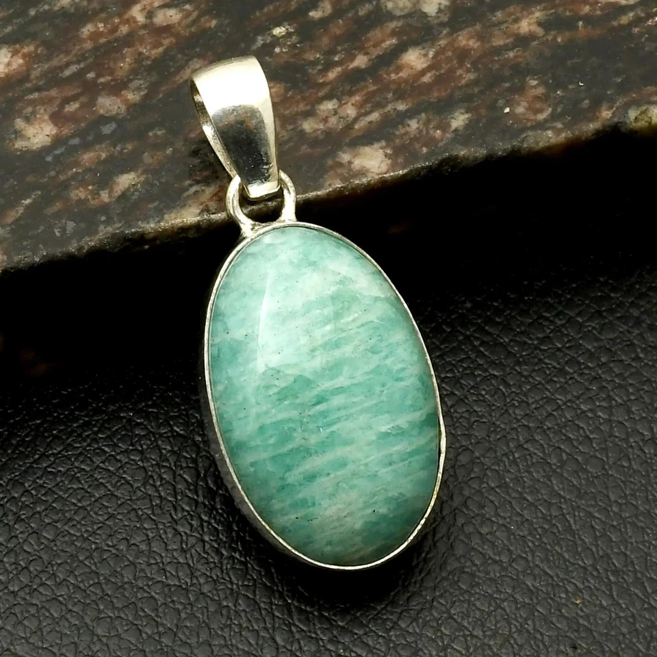 Colgante de piedras preciosas de amazonita hecho a mano joyería regalo para año nuevo 1,8" AP-37540 Foto 1 de 1