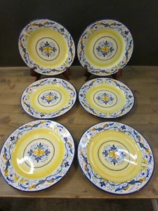 Set 6 PIATTI INSALATA Pier 1 Imports MIRANDELA dipinti a mano Portogallo - Mint! - Foto 1 di 8