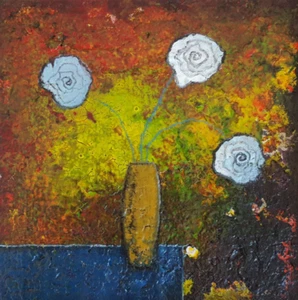 NEW ORIGINAL ISABELLE AMANTE "Never Wilting Roses" Flower flowers OIL PAINTING - Picture 1 of 2