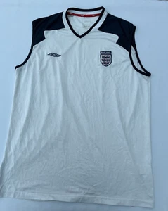 Vintage England Fußball Weste Umbro weiß ärmellos Training Gym Shirt Herren XL - Bild 1 von 9