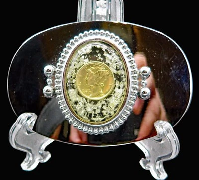 Mercury Dime Coin Vintage Belt Buckle - Image 1 of 4