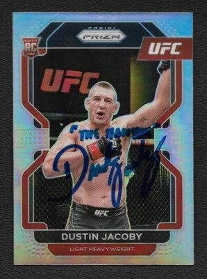Dustin Jacoby Signed Auto 2022 Panini Prizm UFC Silver Prizm Rookie RC Card #123 - Image 1 of 2