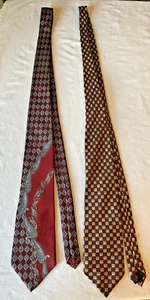 Lot Of 2 100% Silk Ties Ruffini, Symbols classy vintage - Picture 1 of 7