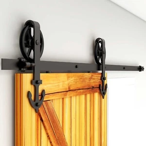 CCJH 1-4M Puerta Corredera Granero Hardware Sistema de Rieles para Usar Puerta de Madera - Imagen 1 de 27