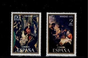 Spain Scott #1636-37, Singles 1970 Christmas FVF MNH - Picture 1 of 1