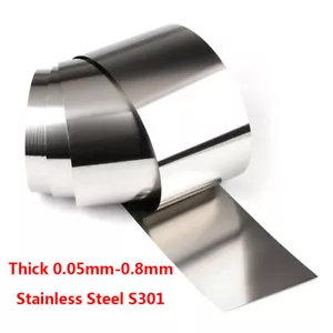 Striscia lamina lamiera sottile acciaio inox S301 spessore 0,05-0,8 mm x 300 x 1000 mm - Foto 1 di 6