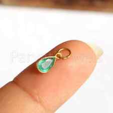Natural Green Emerald Charms Solid 14k & 18k Gold Gift For Mother Charms Pendant