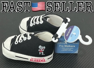 NCAA Alabama Marea Carmesí Bebé Pre-Caminante Zapatos de Bebé 0-6 Meses, 1 Par Foto 1 de 4