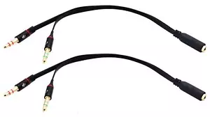 3.5mm Headphone Y Splitter 4-Pole 3.5mm 1/8 inch AUX Female to 3-Pole 2 3.5mm... - Picture 1 of 8