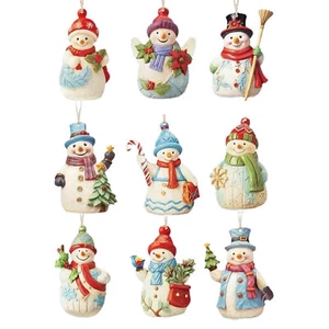 9 Stück Holz-Schneemann-Ornamente, Weihnachtsbaumschmuck, Weihnachts-Schneemann - Bild 1 von 12