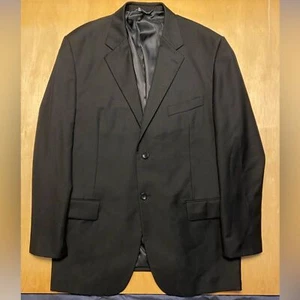 John Alexander 100% Worsted Wool Black Suit Jacket Blazer 46R - Picture 1 of 10