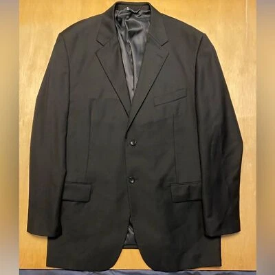 John Alexander 100% Worsted Wool Black Suit Jacket Blazer 46R - Image 1 of 4